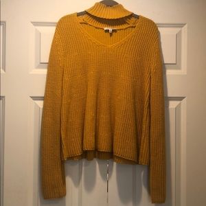 Cut Out Choker Neck Sweater